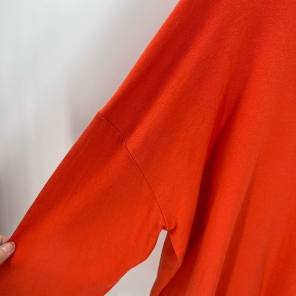 Eileen fisher, orange boxy oversize lagenlook fit drop shoulder pocket top - Picture 6 of 8